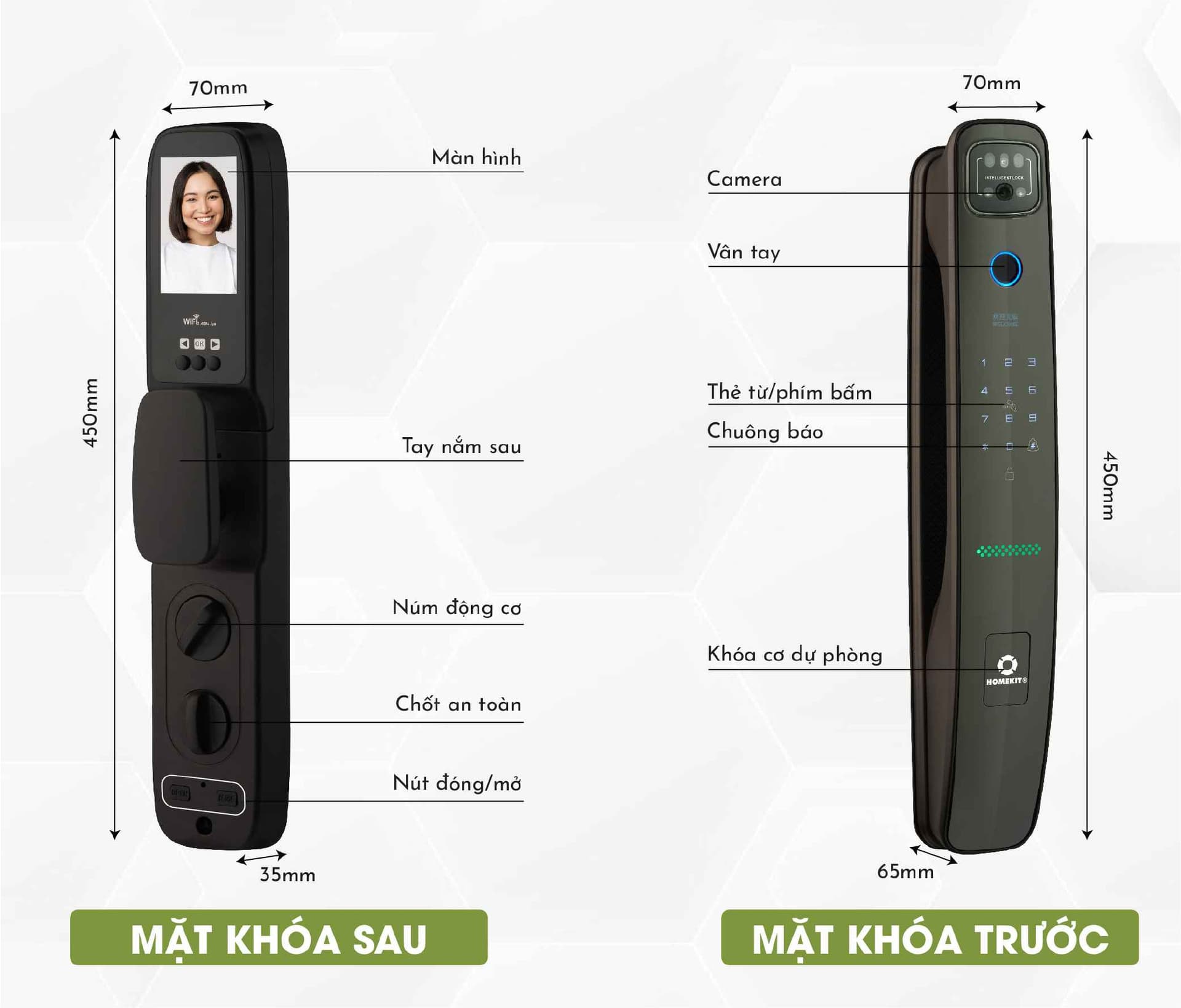Khóa cửa nhận diện khuôn mặt AB-34C HomeDash