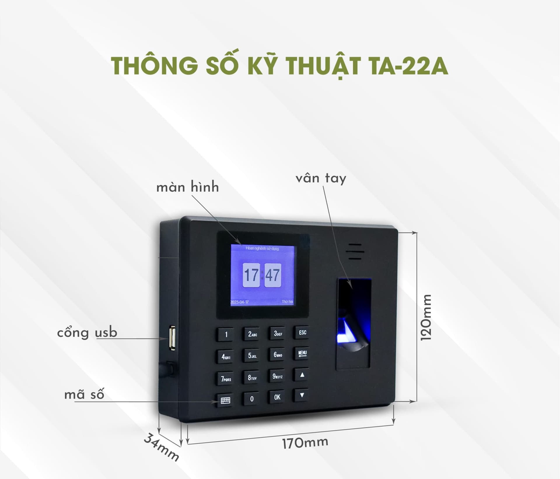 Máy chấm công TA-22A HomeDash